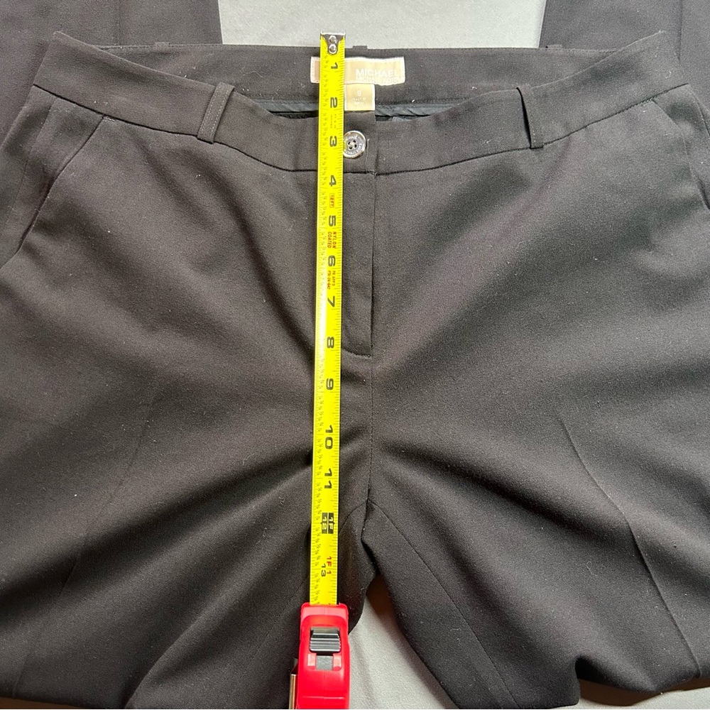 Michael Kors Black Dress Pants Slacks Sz 8 Straight Leg Logo Plate Business - Picture 4 of 9